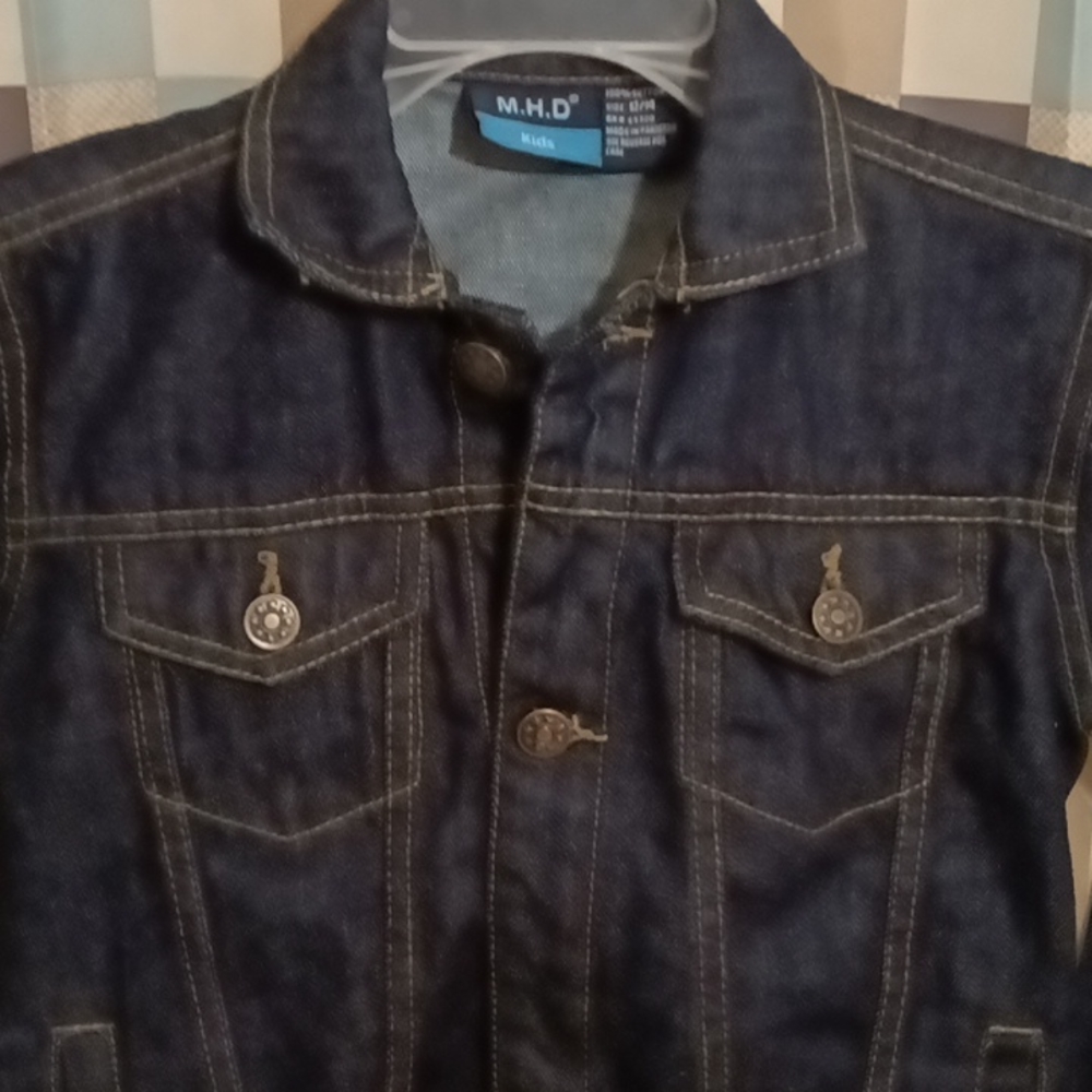 FINAL PRICE NWOT M.H.D. KIDS boy's denim tailored jacket Size 12/14